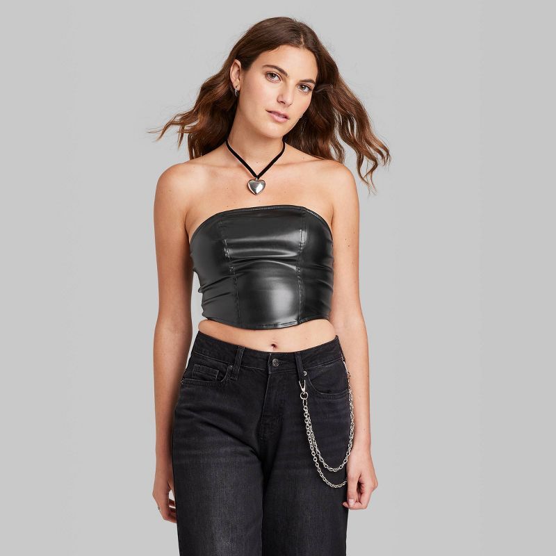 Women's Faux Leather Tube Top - Wild Fable™ | Target