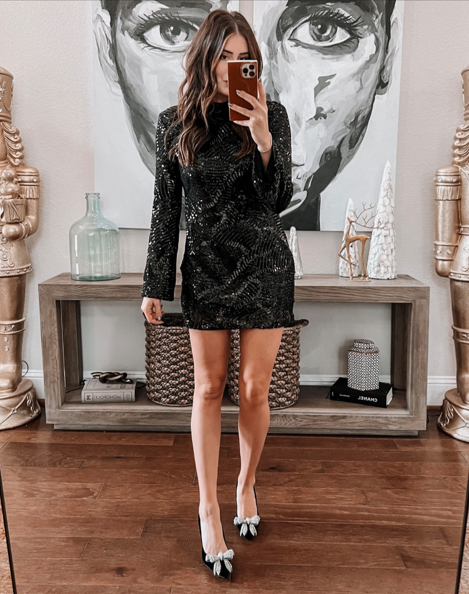 open lace back dress Petal & Pup Women's Chance Long Sleeve Satin Minidress - Brown