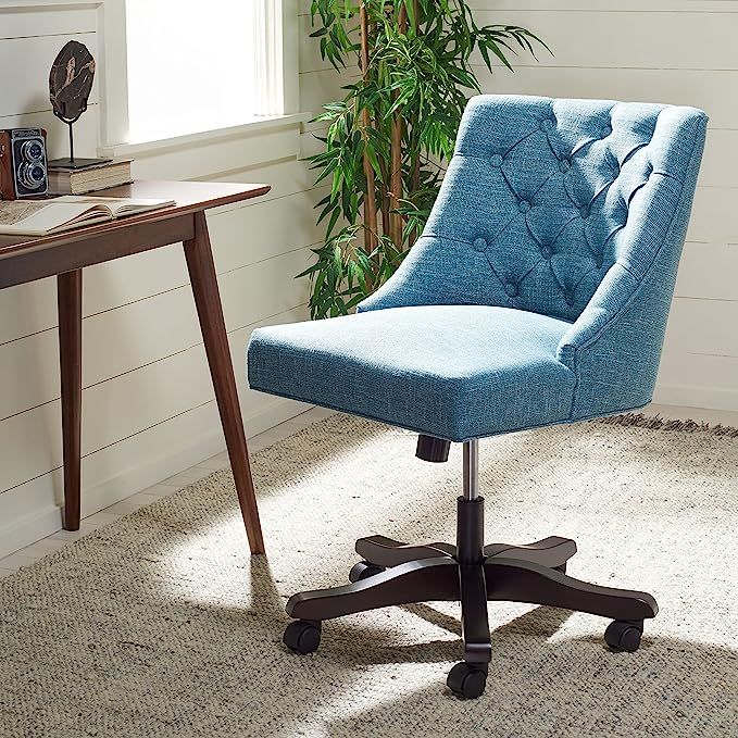 Safavieh Home Soho Light Blue Velvet Tufted Swivel Desk Chair | Amazon (US)