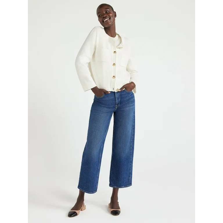 Free Assembly Women’s Chest Pocket Cardigan Sweater with Long Sleeves, Midweight, Sizes XS-XXL | Walmart (US)