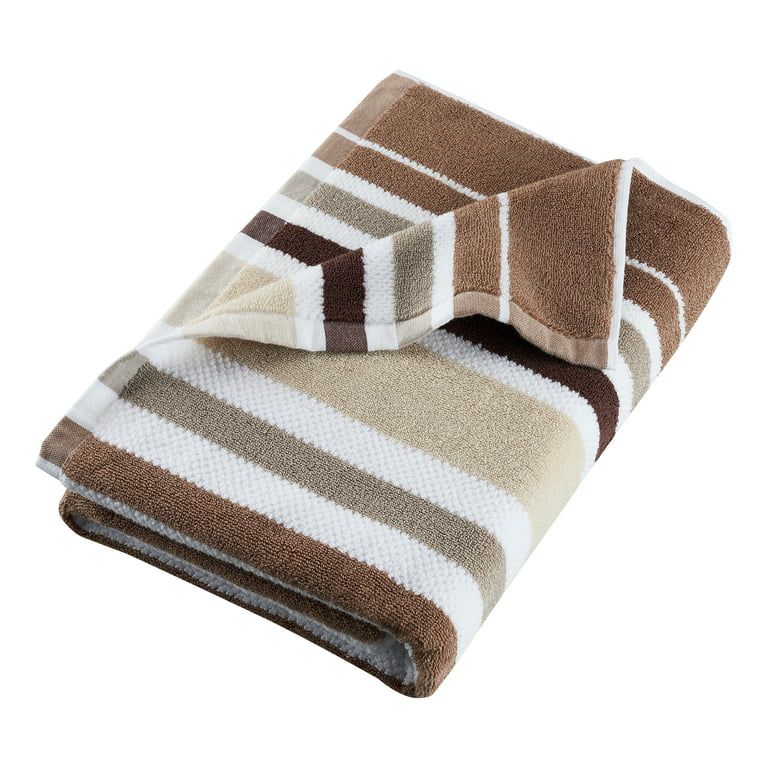 Mainstays Performance Striped Textured Bath Towel Sheet, 30" x 62", Acorn | Walmart (US)
