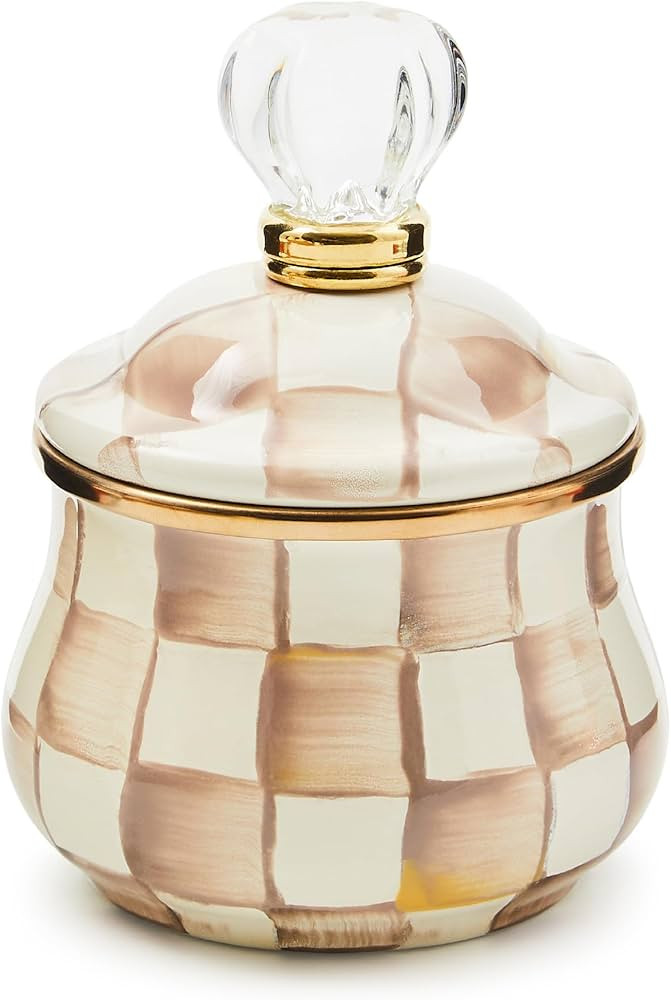 MACKENZIE-CHILDS Enamel Lidded Sugar Bowl, Small Serving Bowl with Lid, 10-Ounce Capacity, Brown-... | Amazon (US)