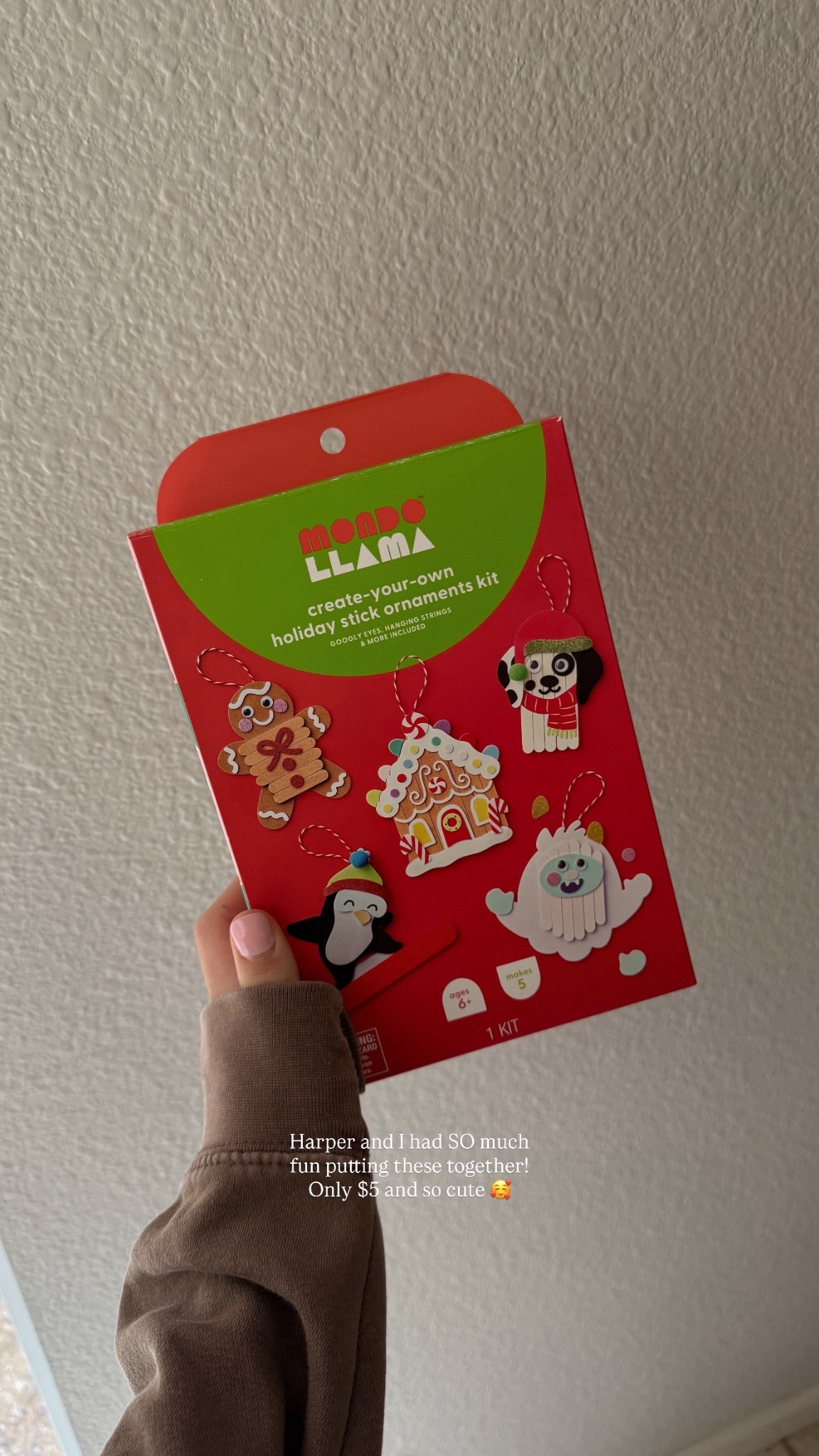 The cutest Christmas craft to do with your kids for only $5! 🎄🫶🏻