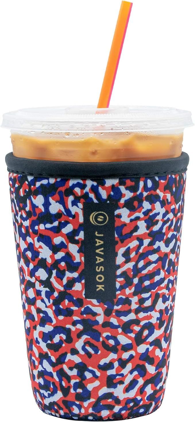 Java Sok Reusable Iced Coffee Cup Insulator Sleeve for Cold Beverages and Neoprene Holder for Sta... | Amazon (US)