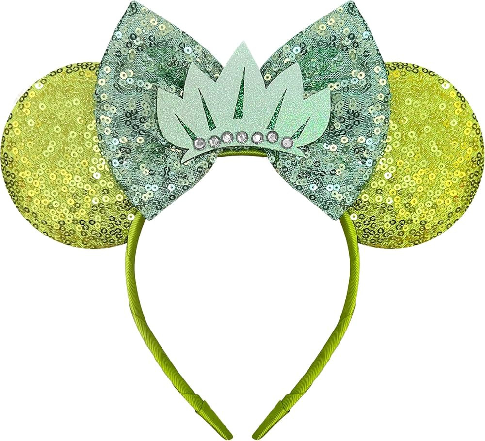 Tiana Mouse Ears Princess Mouse Ears Headband for Women Sequin Bows Headband for Adult | Amazon (US)