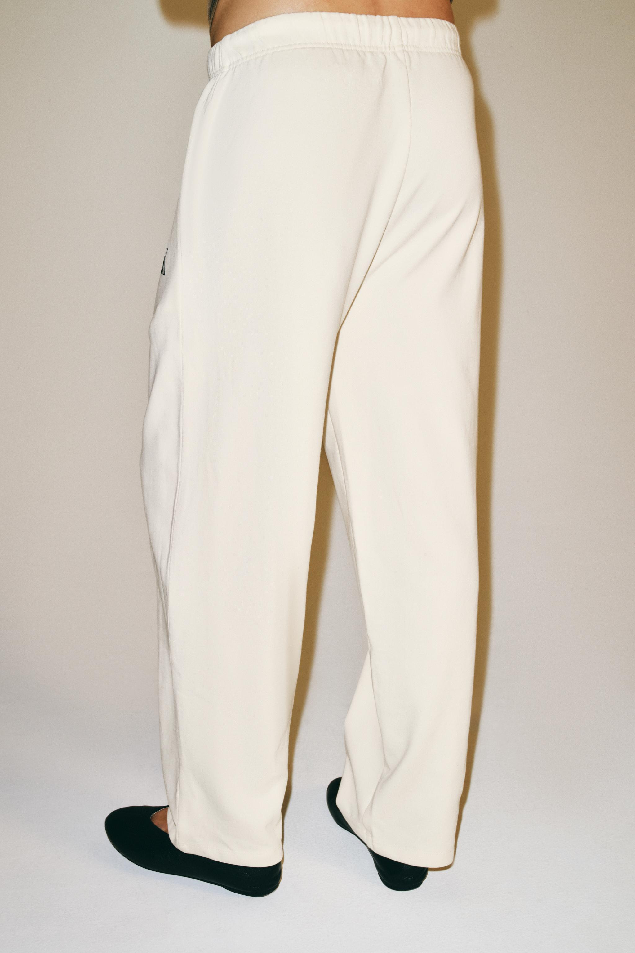 TEXT WIDE-LEG TROUSERS | Zara US