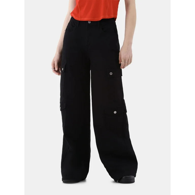 No Boundaries Baggy Cargo Jeans, 32” Inseam, Women’s - Walmart.com | Walmart (US)