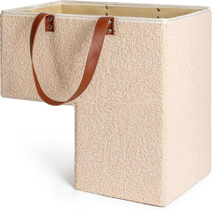 TEDDY WOOL Trendy Stair Basket with Handles - Stair Baskets for Carpeted Stairs and Wooden Steps ... | Amazon (US)