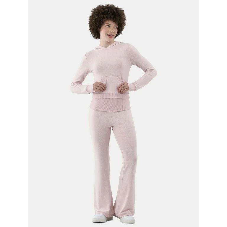 No Boundaries Hacci Knit Hoodie and Pants Set, 2-Piece, Women’s | Walmart (US)