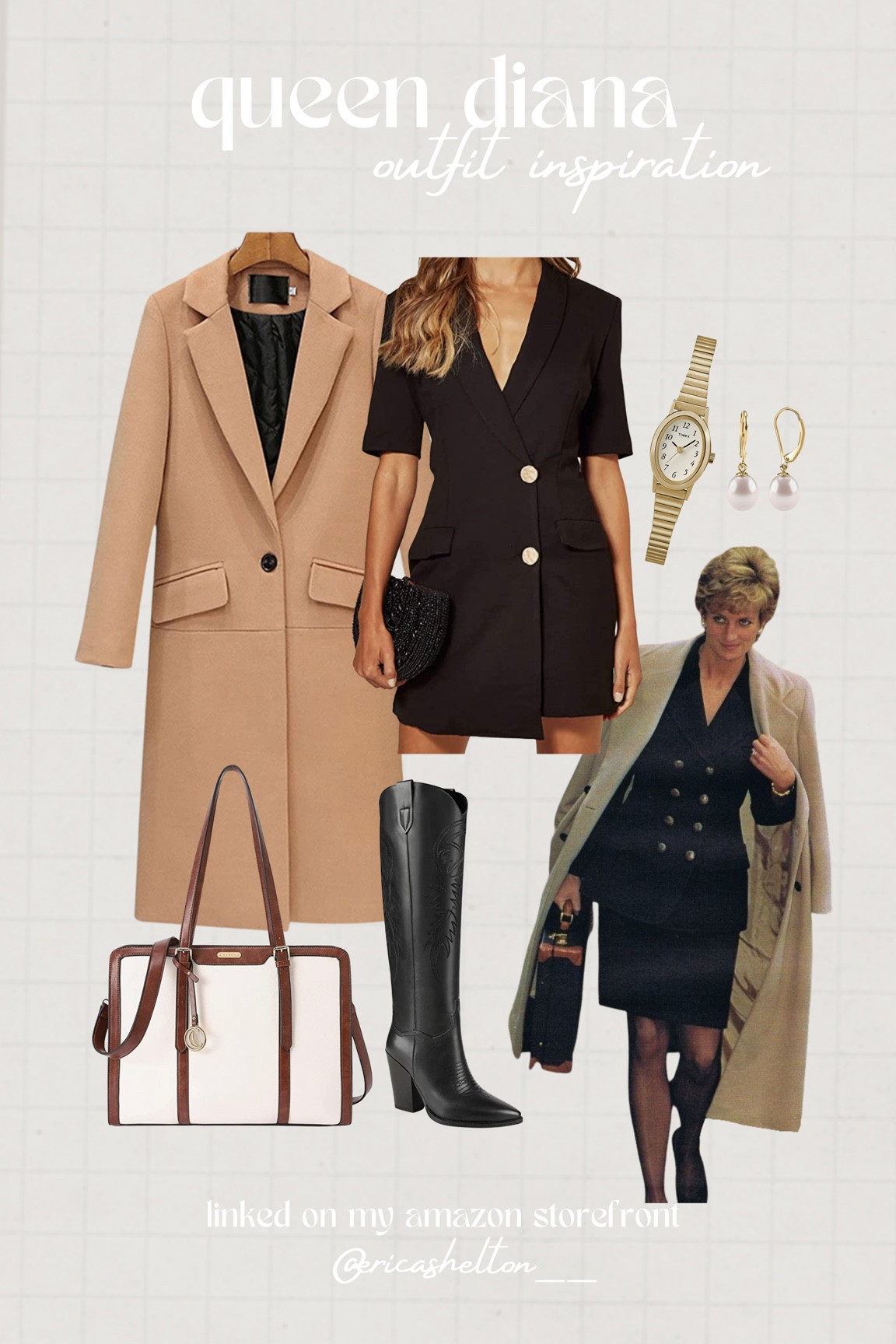 business streetstyle blazer dress and overcoat for fall | princess diana inspired outfit 🖤 

#LTKCon #LTKstyletip #LTKSeasonal
