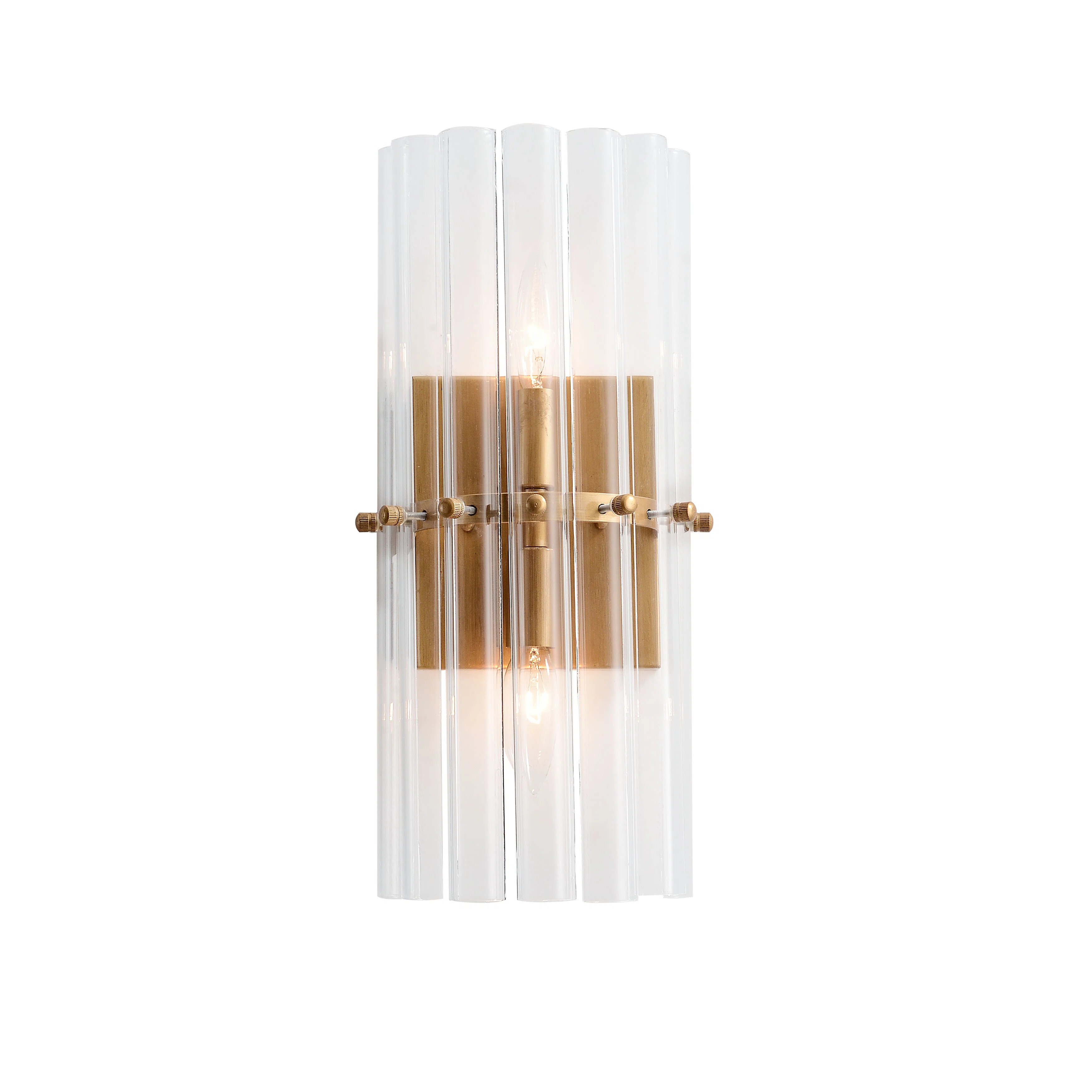 Mercer41 Casandra 2-Light Brushed Brass Crystal Glass Bar Wall Sconce | Wayfair | Wayfair North America