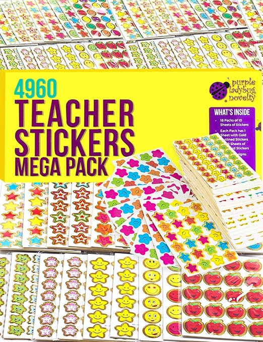 Purple Ladybug Teacher Stickers For Kids Mega Value Pack - 4960 Reward Stickers for Teachers & In... | Amazon (US)