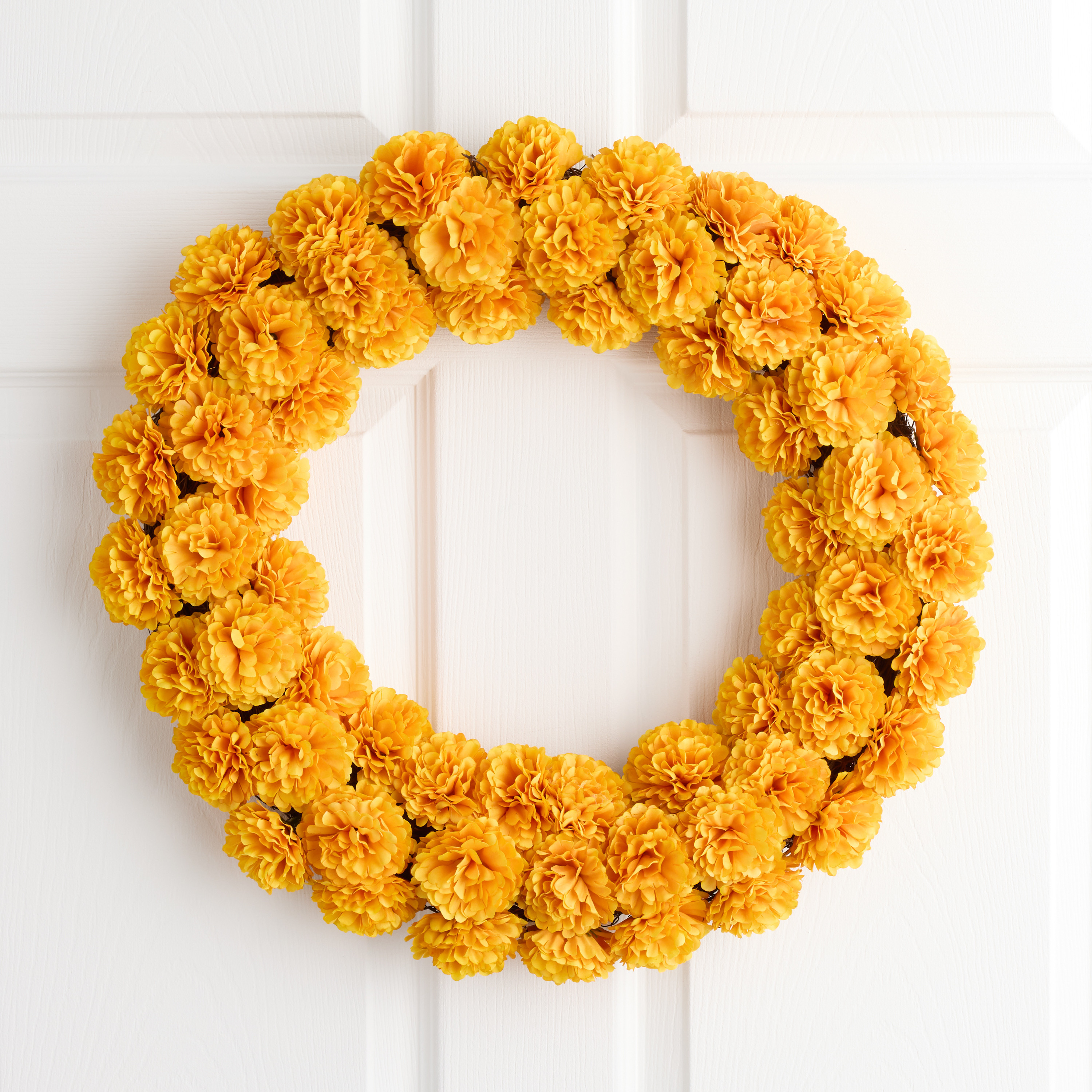 Orange Faux Marigold Wreath | World Market