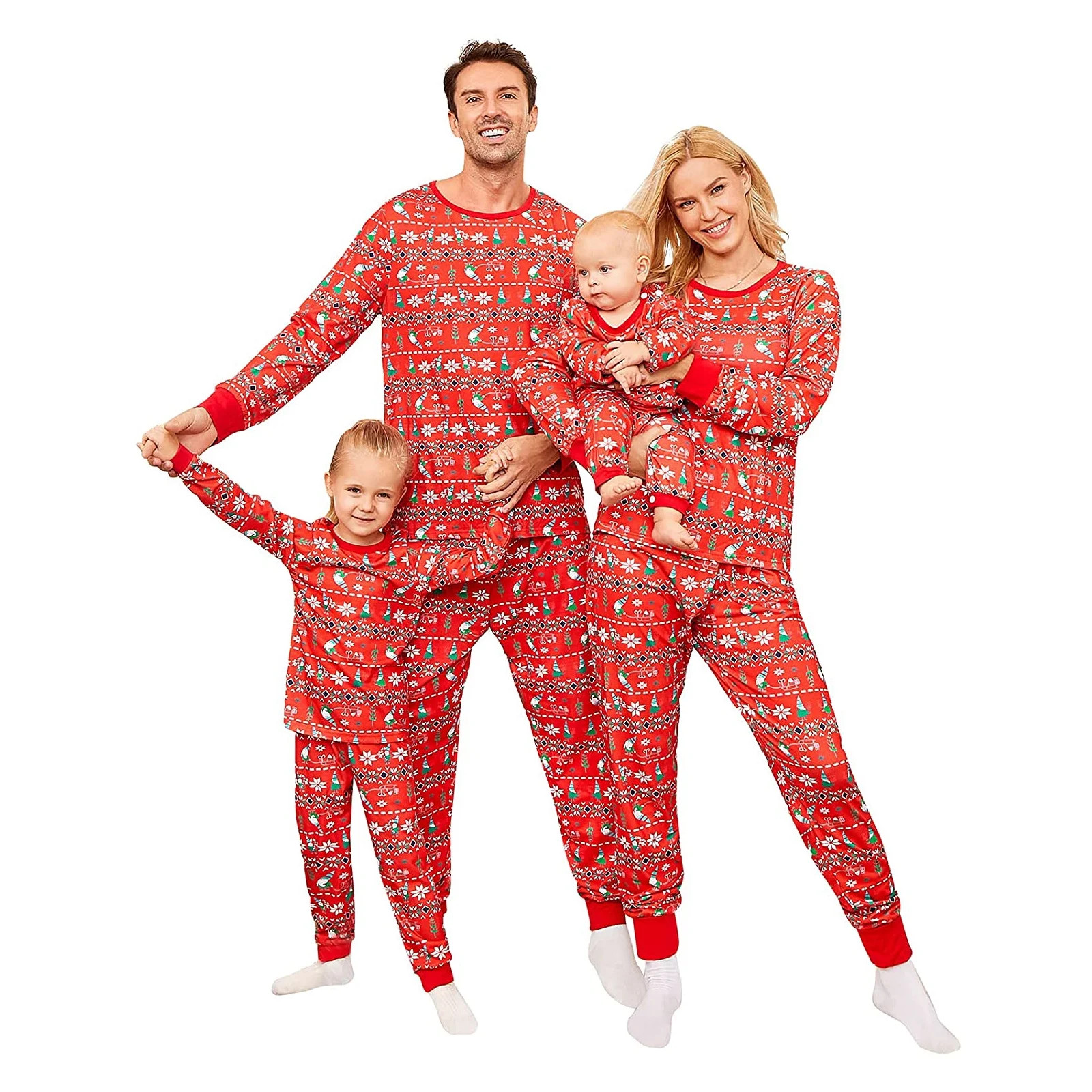 Family Matching Xmas Parent-child Pjs Set/ Jumpsuit, Long Sleeve Printed Pattern Tops and Pants, ... | Walmart (US)