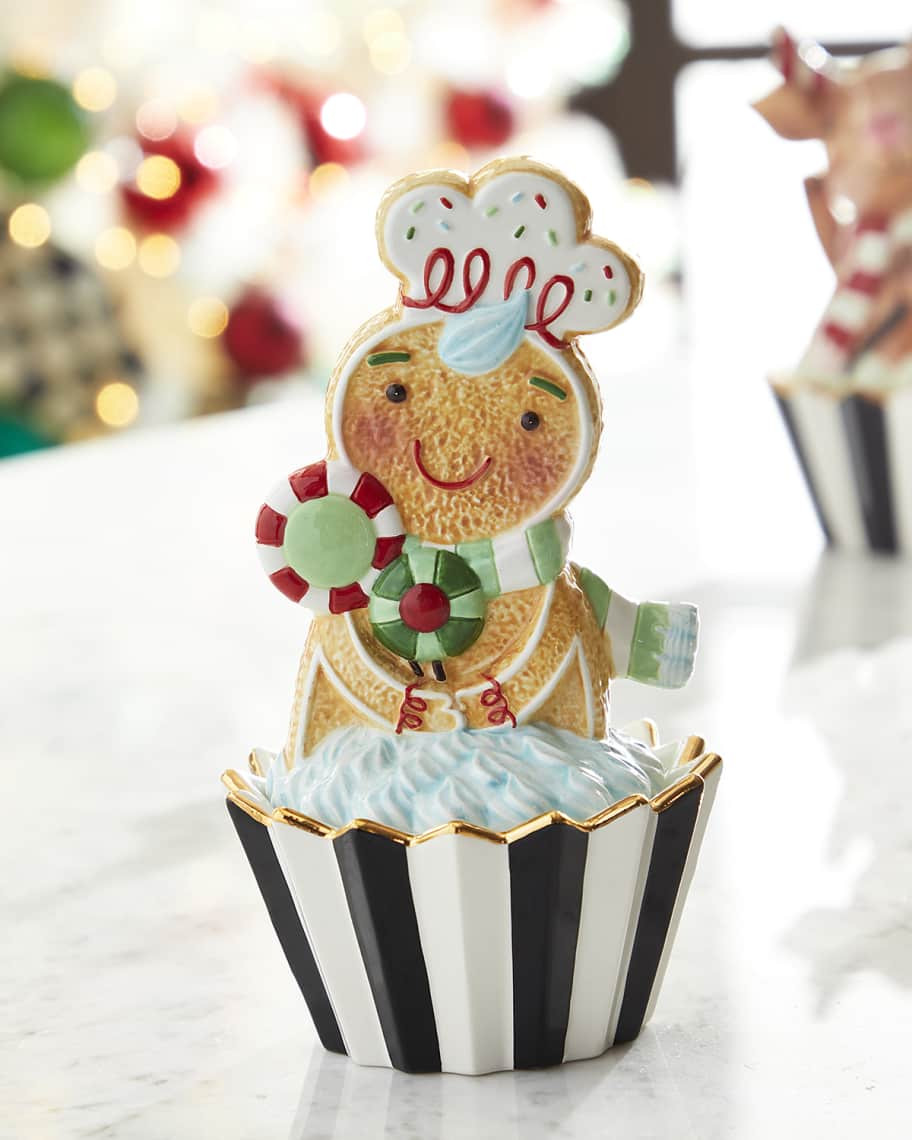 MacKenzie-Childs Holiday Sweets  Gingerbread Cupcake Box | Neiman Marcus