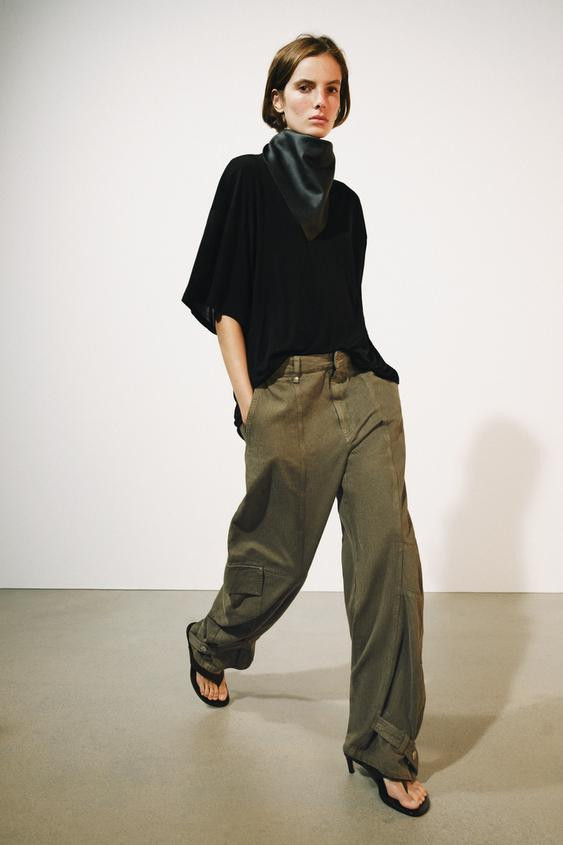 ZW COLLECTION CARGO BARREL TROUSERS | Zara UK