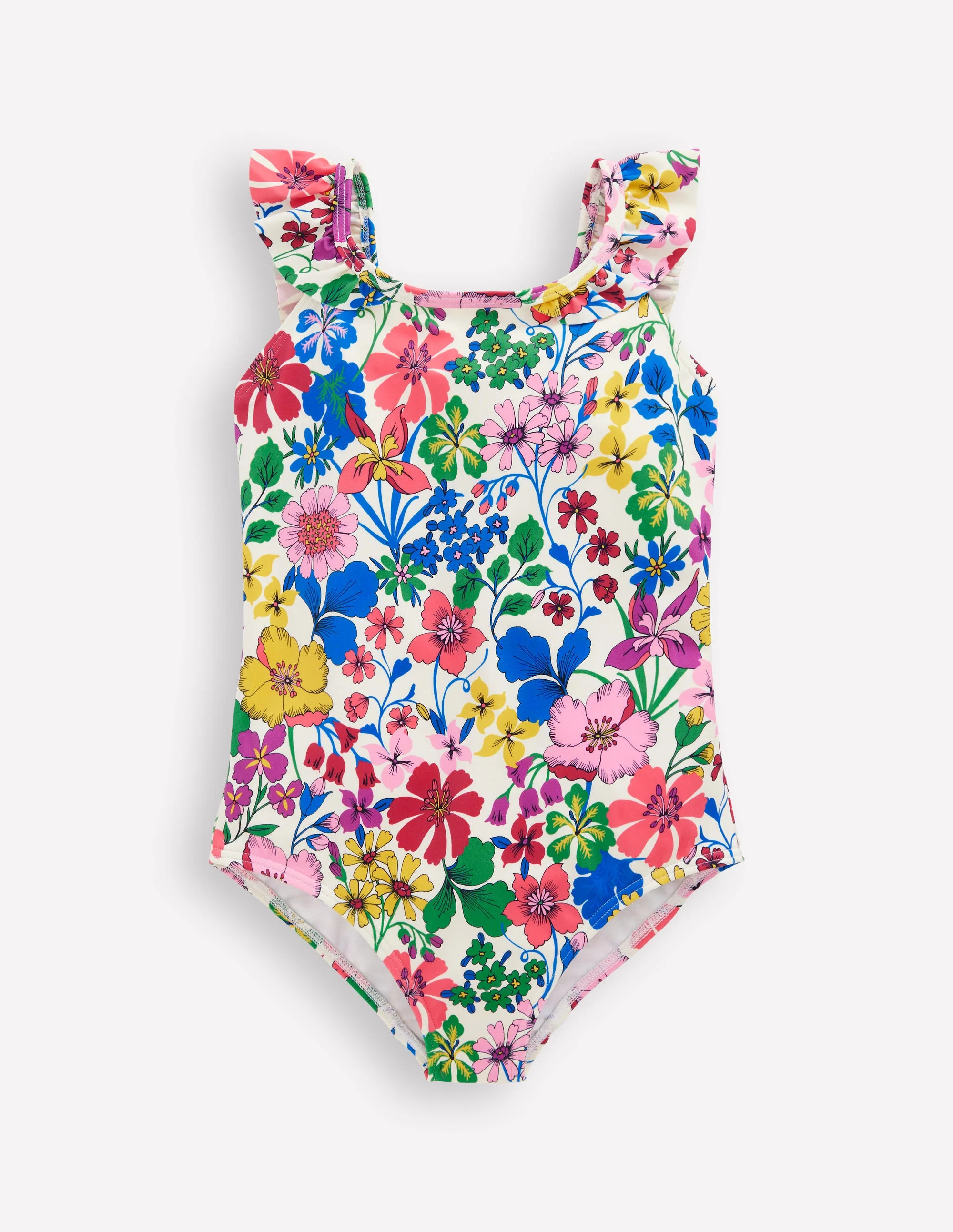 Hallie Frill Strap Swimsuit-Multi Rainbow Floral | Boden (US)