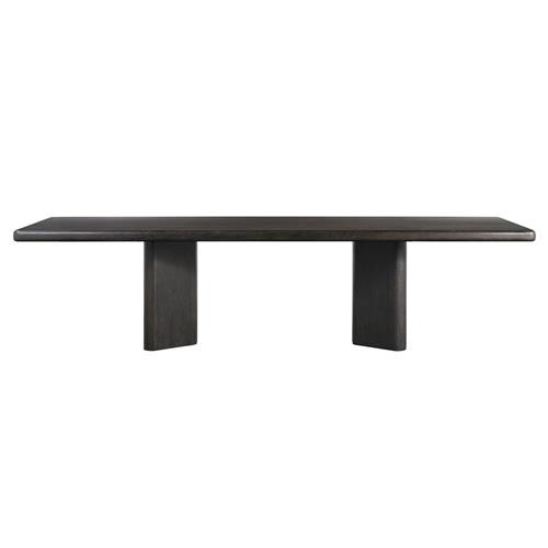 Cassius Rustic Lodge Black Reclaimed Oak Rectangular Dining Table - 118"W | Kathy Kuo Home