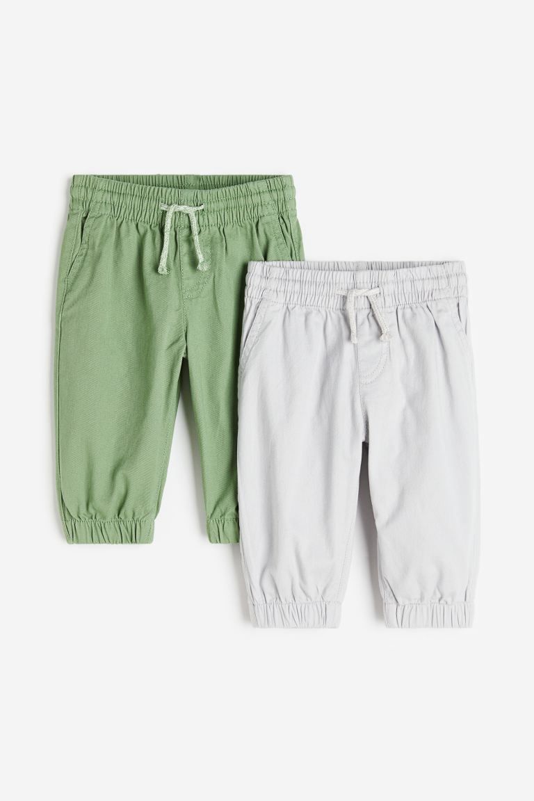 2-pack cotton twill joggers | H&M (UK, MY, IN, SG, PH, TW, HK)