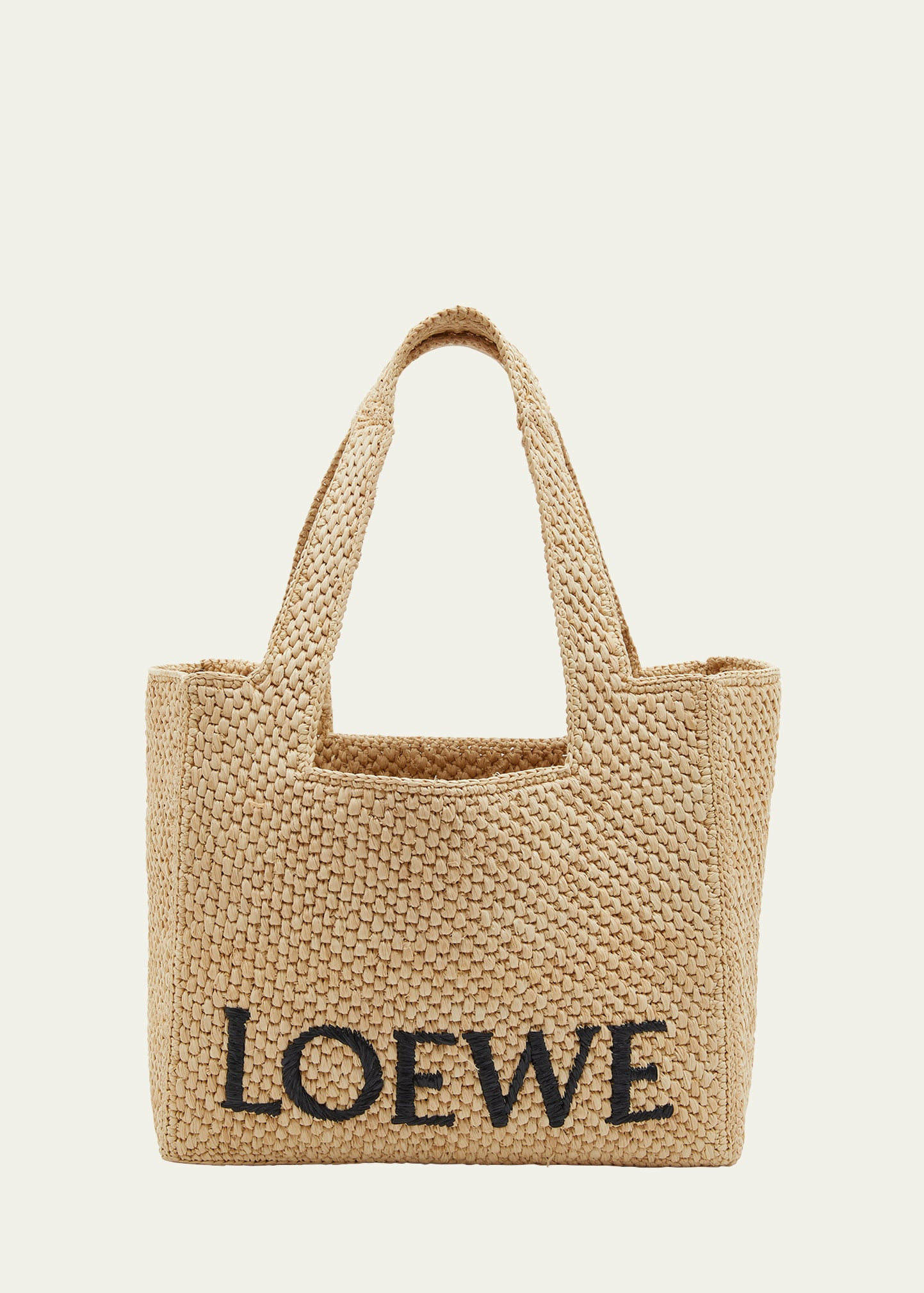 Loewe x Paula’s Ibiza Font Medium Tote Bag in Raffia | Bergdorf Goodman