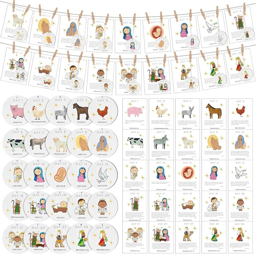 Christmas Religious Nativity Advent Calendar 2025 Bible Verse Countdown Ornaments 25 Christian Ad... | Amazon (US)