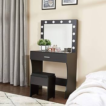 Titoni Vanity Set with Lighted Mirror, Makeup Vanity Table with Lights, Vanity Desk for Bedroom L... | Amazon (US)