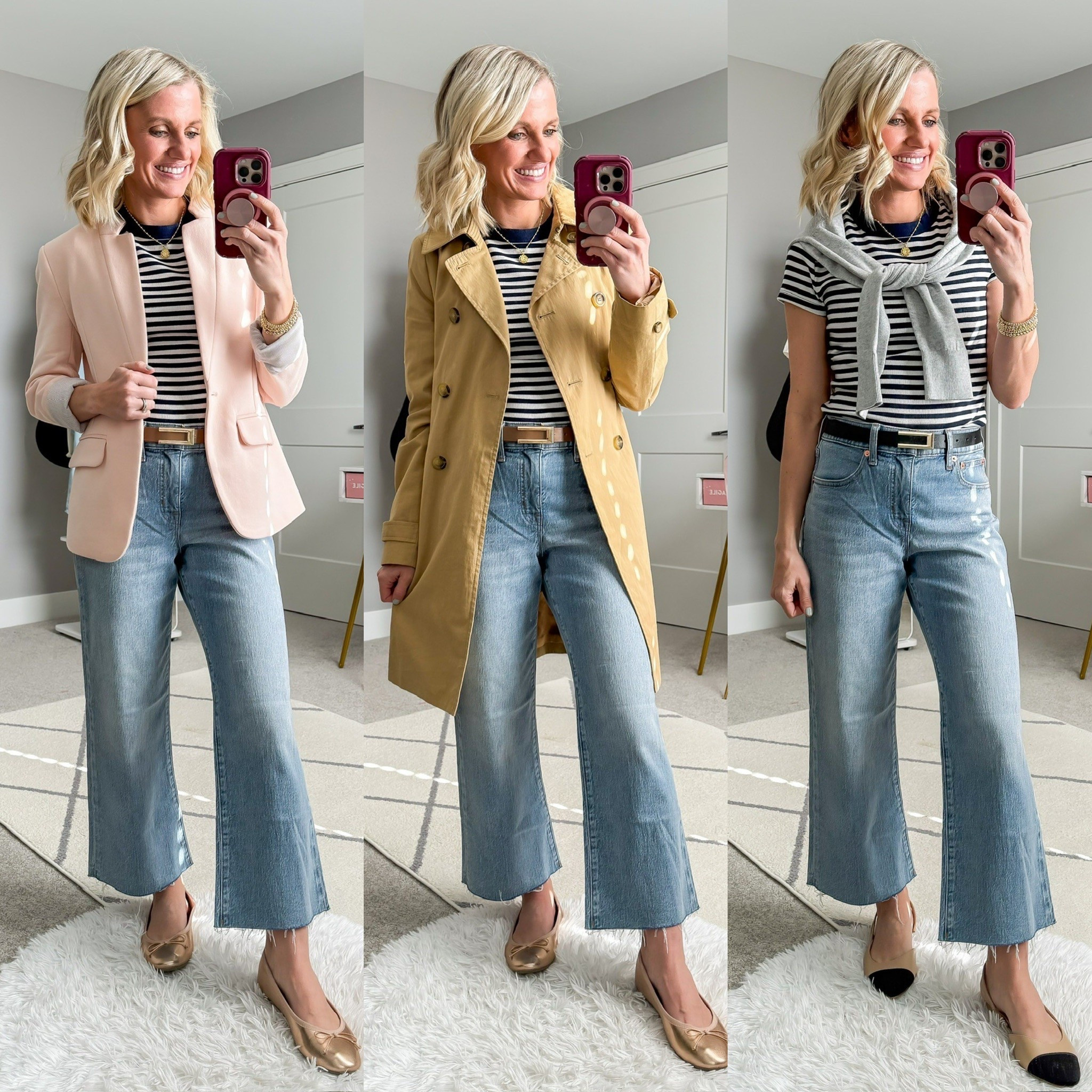 Spring capsule wardrobe outfits with jeans and a navy striped shirt


#LTKStyleTip #LTKPetite #LTKSeasonal