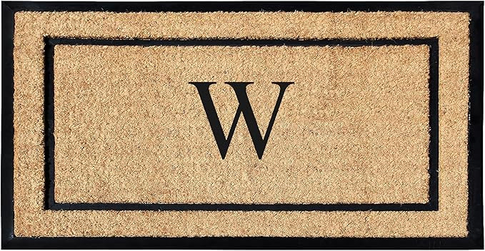 A1HC Natural Coir & Rubber Large Monogrammed Doormat, Thick Durable Entry Mats for Entrance Heavy... | Amazon (US)