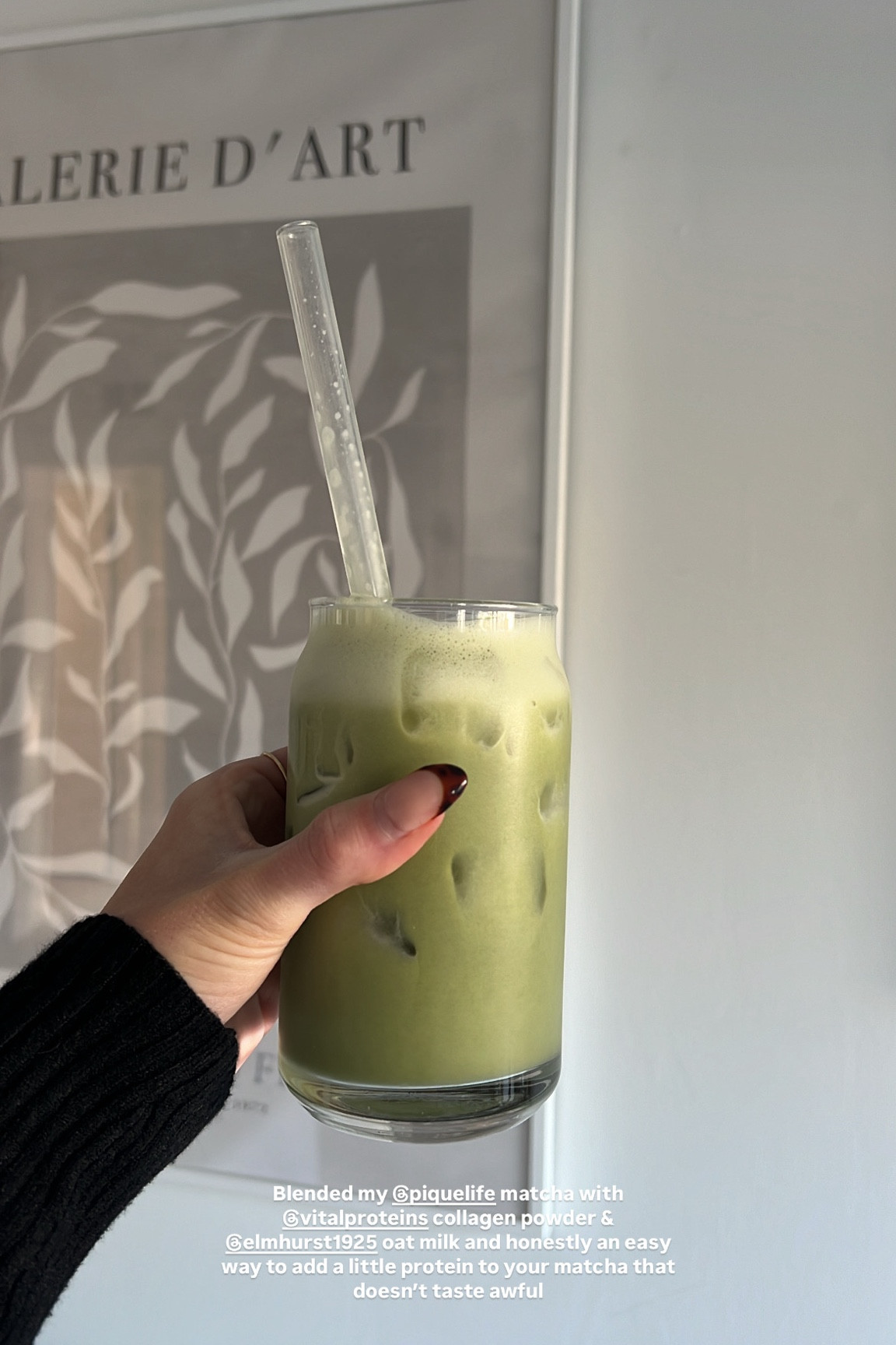 Blended my @piquelife matcha with @vitalproteins collagen powder & @elmhurst1925 oat milk and honestly an easy way to add a little protein to your matcha that doesn’t taste awful 

#LTKFitness #LTKActive #LTKFindsUnder50