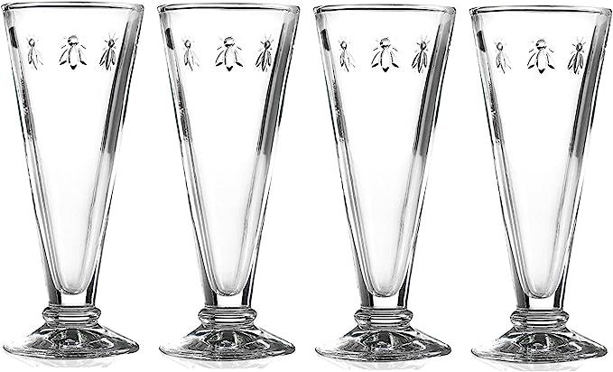 La Rochere Set of 4 Bee Design Glass Champagne Flutes | Amazon (US)