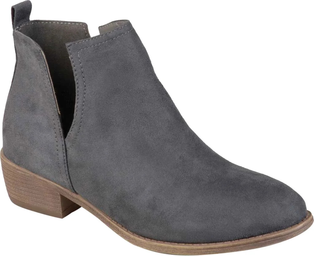 Women's Journee Collection Rimi Ankle Bootie Grey Faux Suede 10 W | Walmart (US)