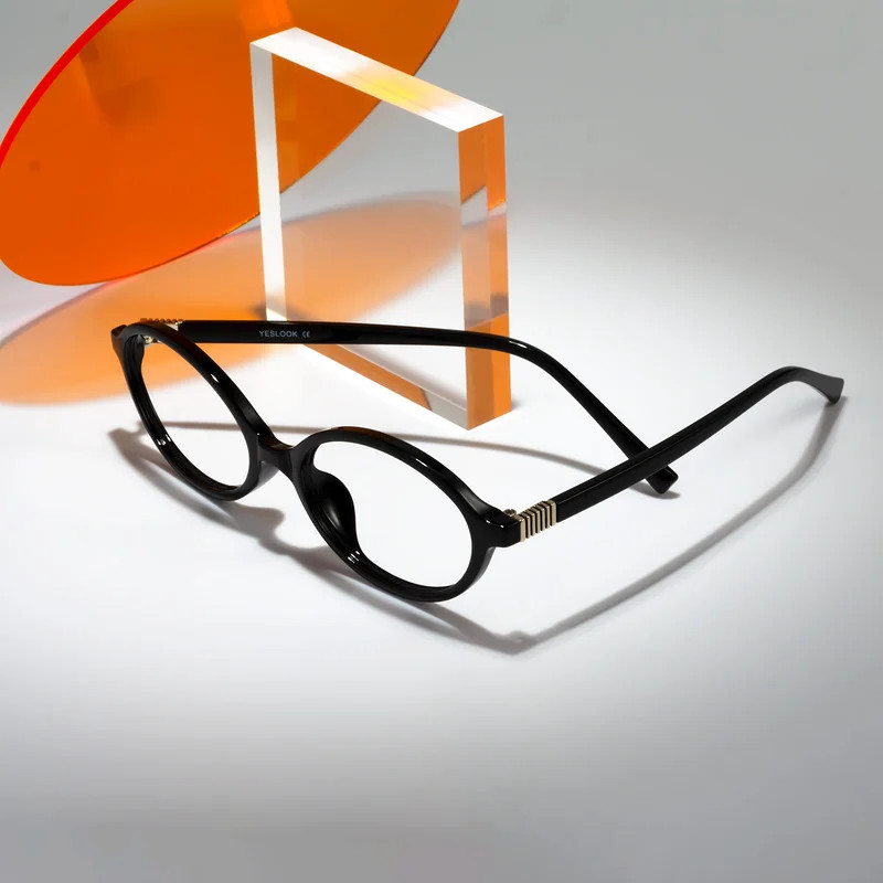 Black Hipster TR90 Oval Eyeglasses | Yesglasses