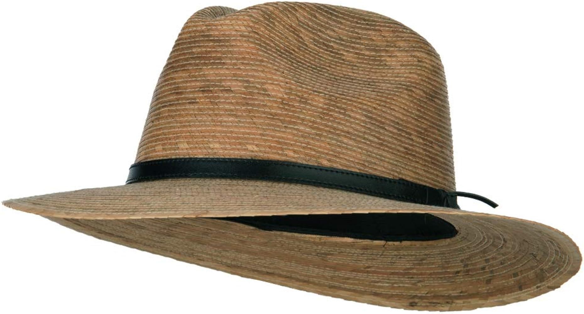 Men's Palm Braid Leather Band Fedora Hat | Amazon (US)