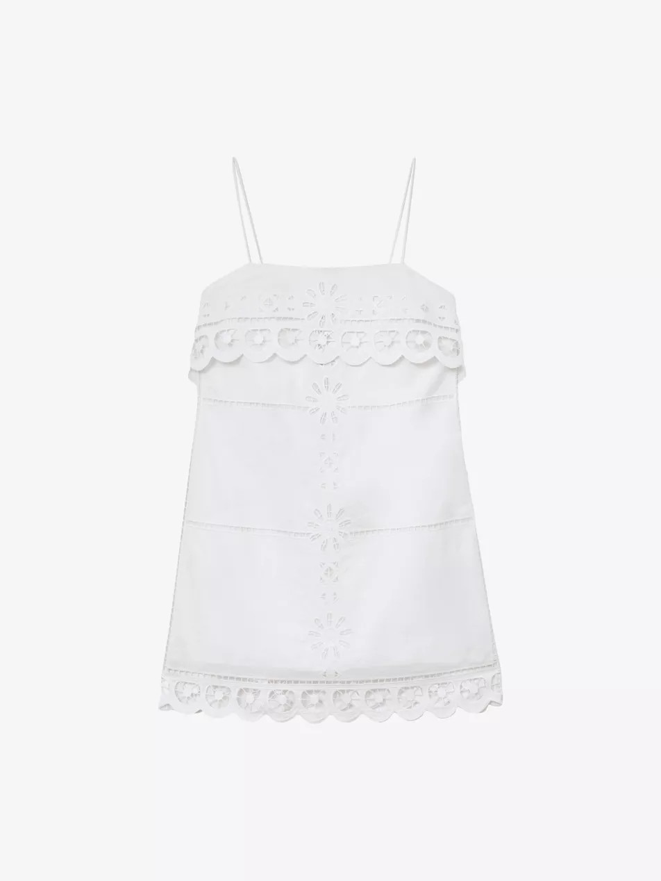 Toni Cutwork-Lace Cotton Mini Dress | Selfridges