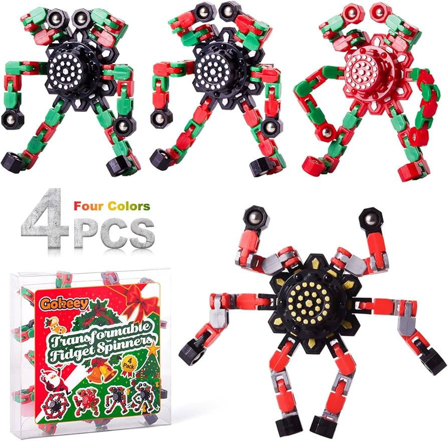 Christmas Fidget Toys Transformable Fidget Spinners for Kids and Adults, Stress Relief Sensory To... | Amazon (US)