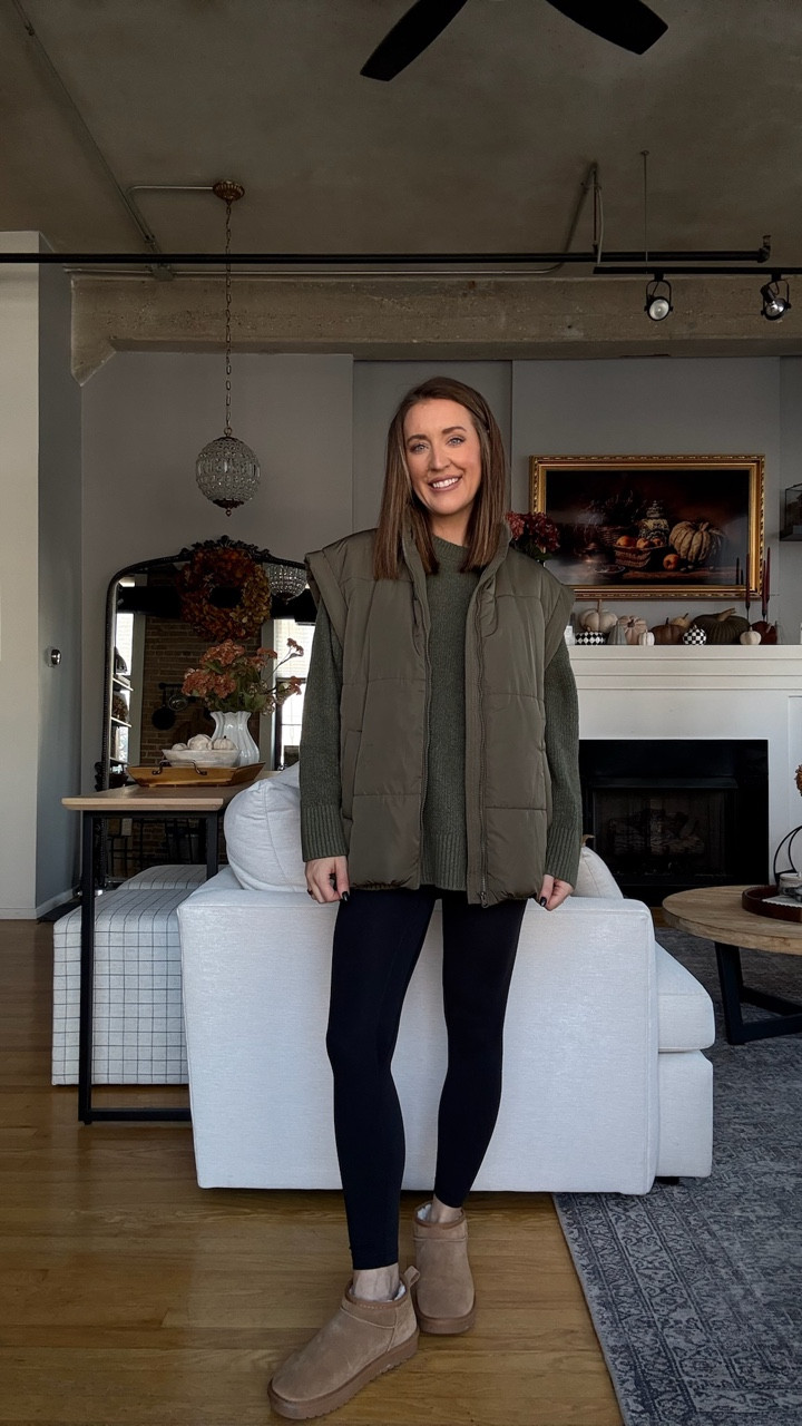 Simple and comfy Fall fit - this is my fall casual uniform! Sized up to a Large in the Old Navy sweater for an oversized fit (could have done an XL or long length even!) The vest is an Amazon best seller 

#LTKSaleAlert #LTKStyleTip