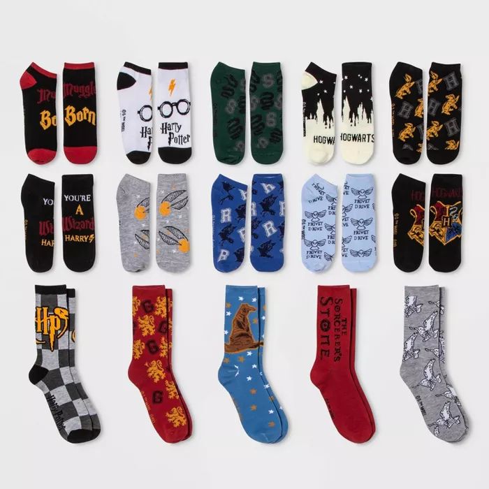 Women's Harry Potter Castle 15 Days of Socks Advent Calendar - Assorted Colors One Size | Target