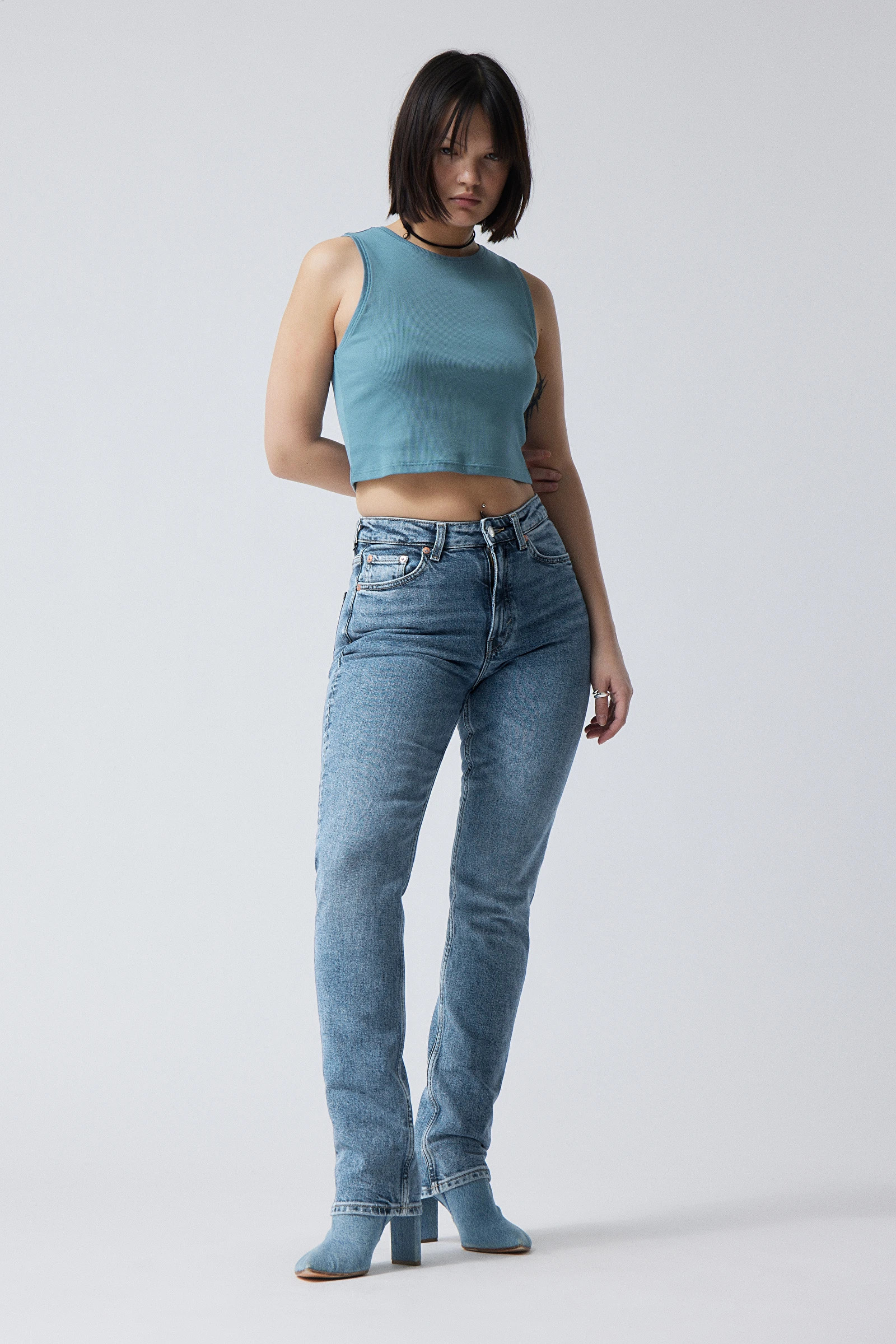 Smooth High Slim Jeans | Weekday