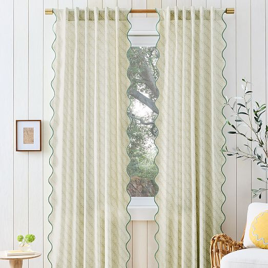 RHODE Batik Scallop Edge Blackout Curtain (Set of 2) | West Elm (US)