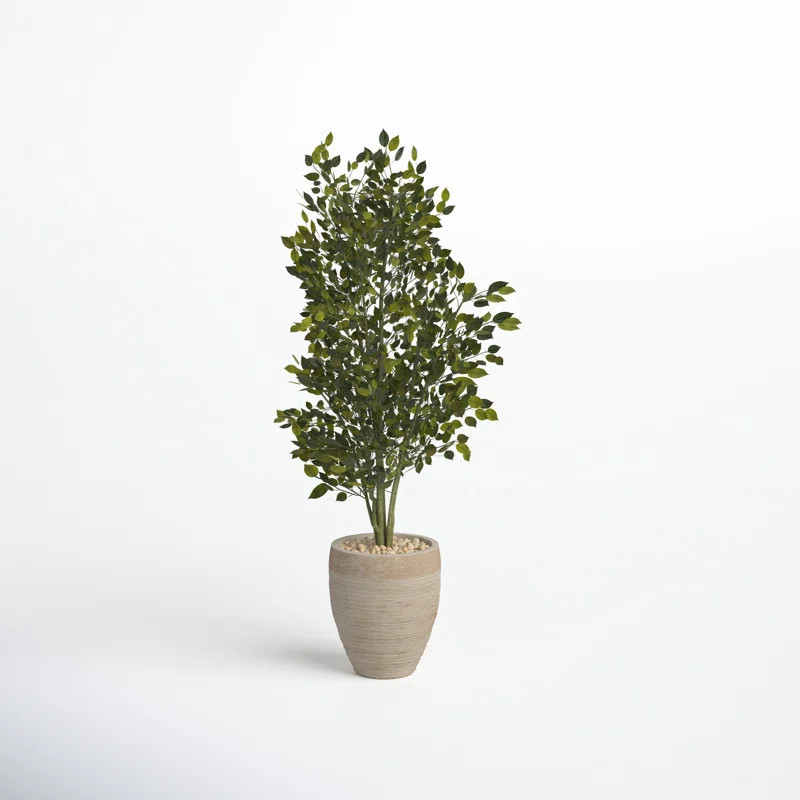 53'' Faux Ficus Tree in Earthenware Planter | Wayfair North America