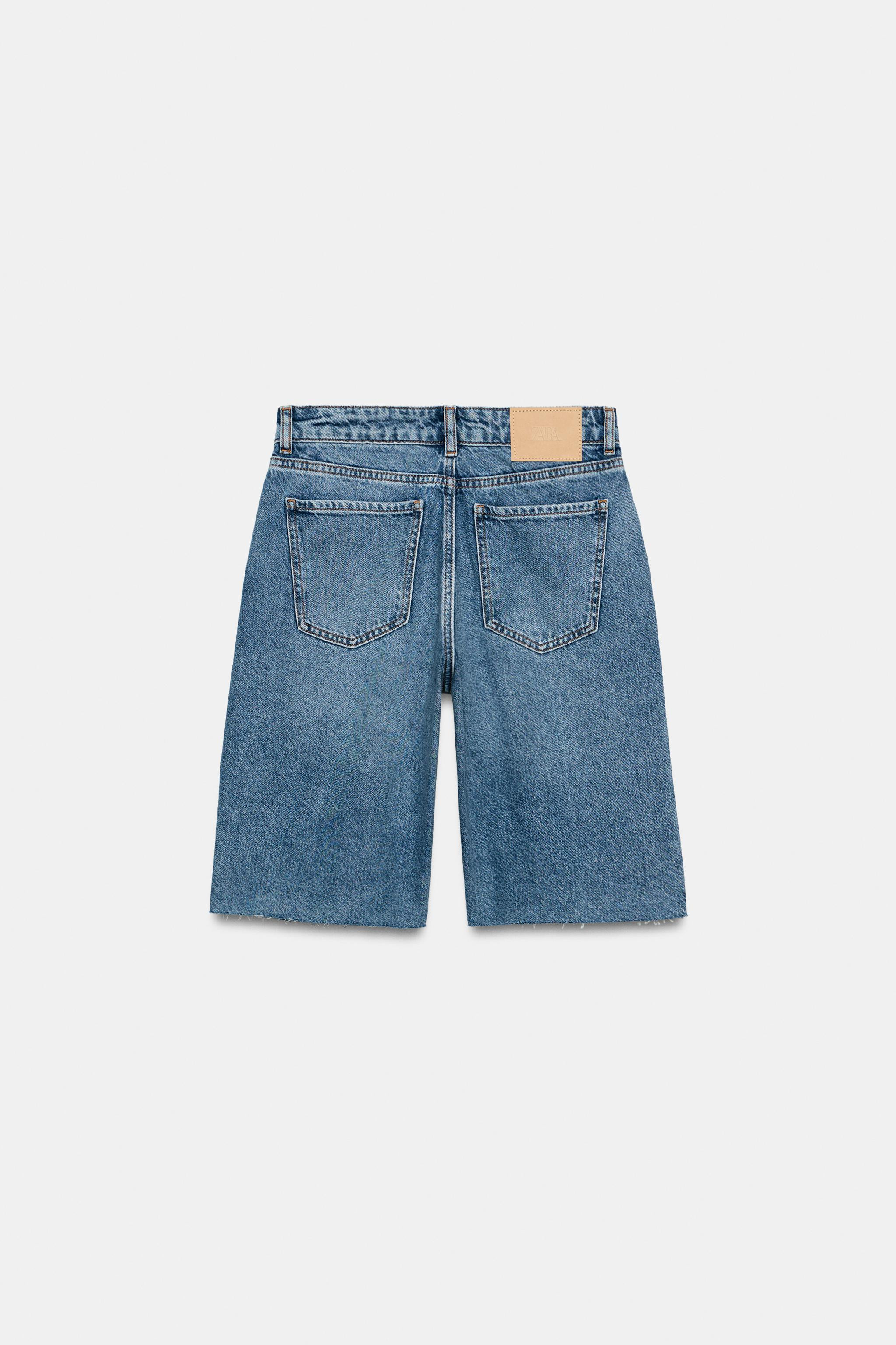 Z1975 MID-WAIST DENIM BERMUDA SHORTS | Zara UK