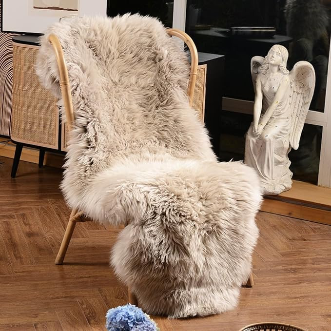 LLB Genuine Sheepskin Area Rug Wool Rug Fur Carpet Fluffy Shaggy Fur Rug for Living Room Kids Bed... | Amazon (US)