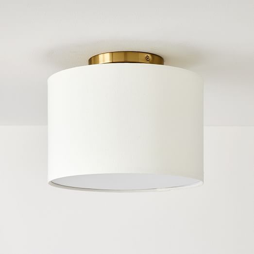 Fabric Shade Drum Flushmount | West Elm (US)