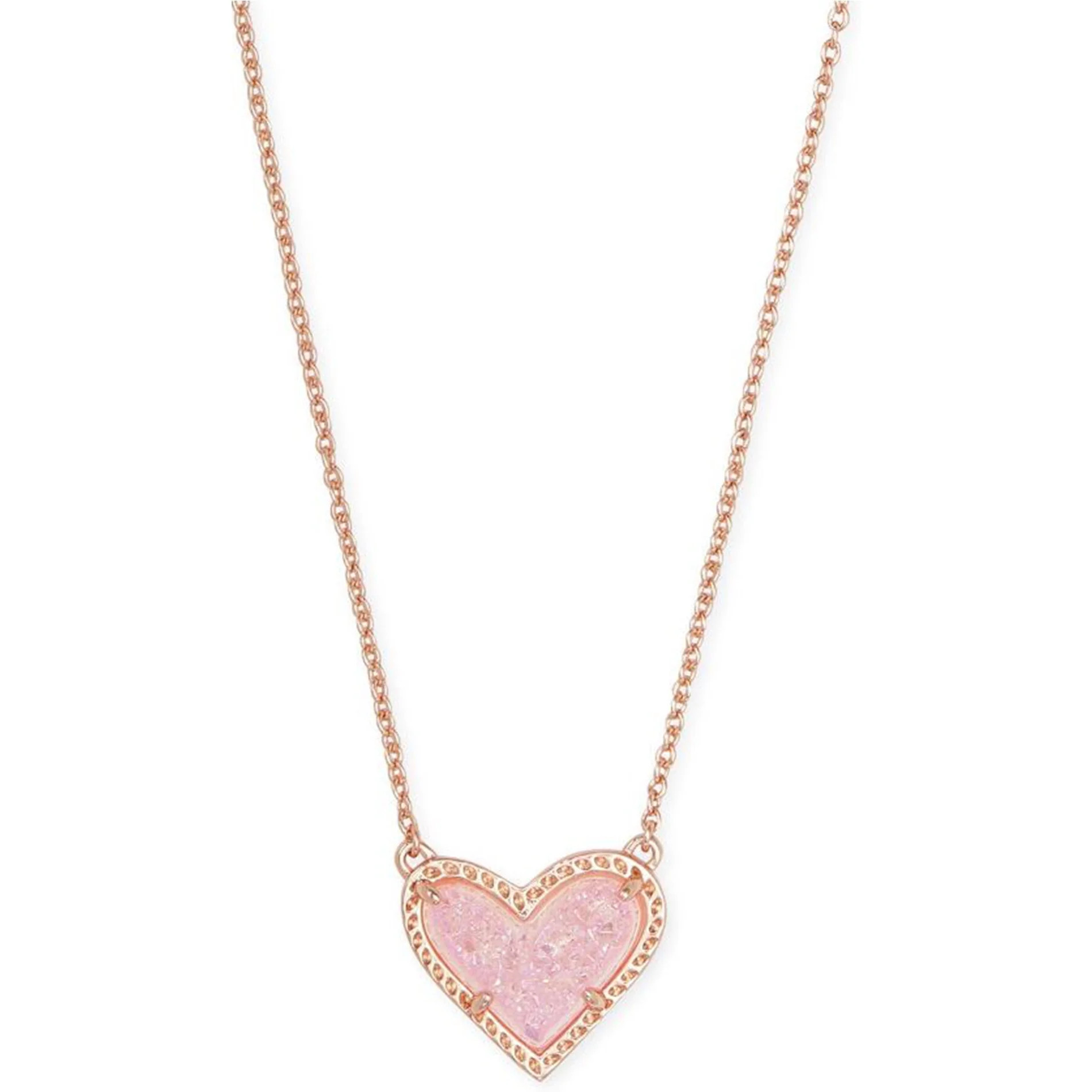 Kendra Scott Ari Heart Adjustable Length Pendant Necklace for Women, Fashion Jewelry, 14k Rose Go... | Walmart (US)