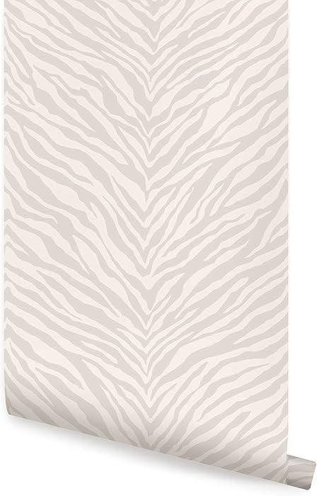 Zebra Print Wallpaper - Peel and Stick (Grey, Single Sheet - 2x9ft) | Amazon (US)
