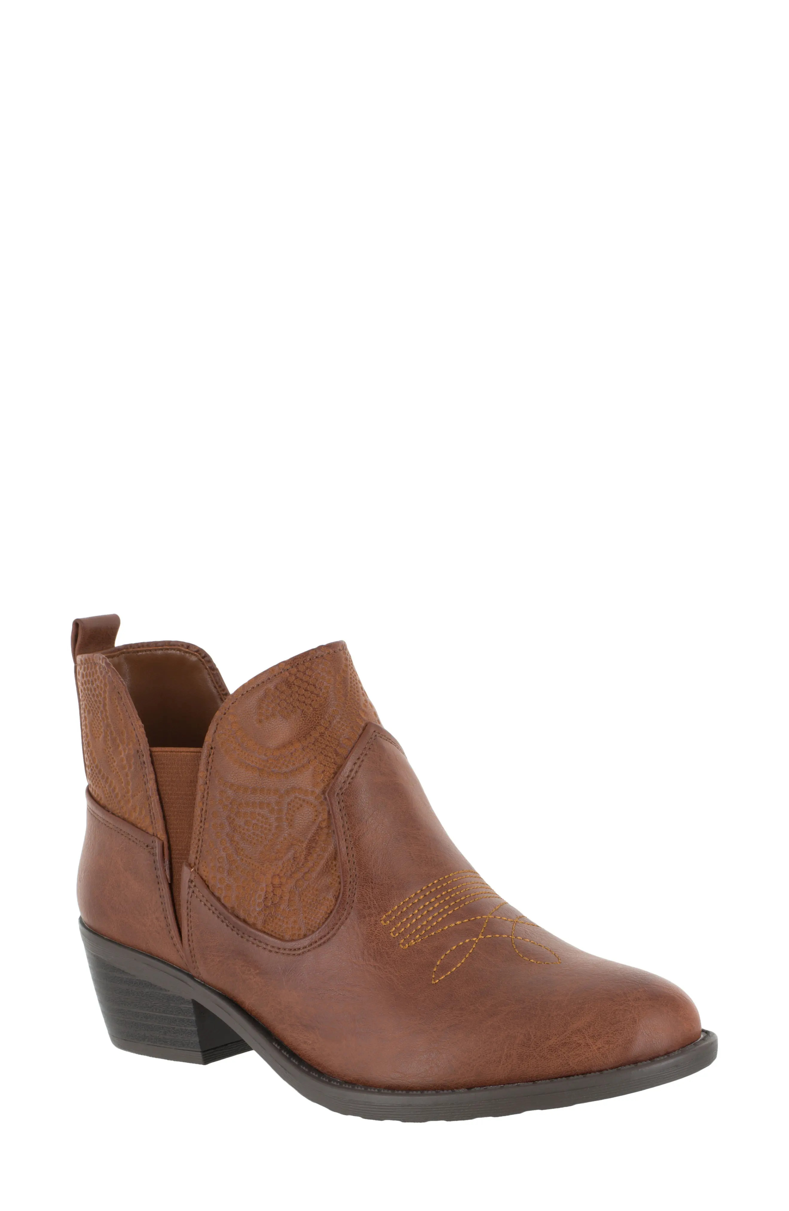 EASY STREET Legend Western Bootie - Multiple Widths Available in Grey/grey Embossed at Nordstrom Rack, Size 8 | Nordstrom Rack