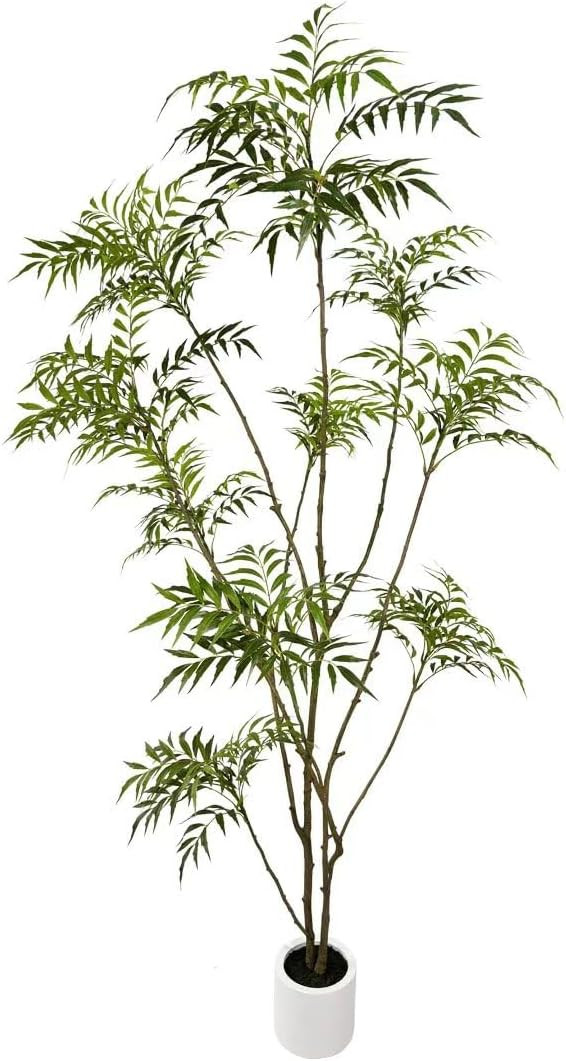 Artificial Mahonia fortunei Tree 82in Tall Fake Trees for Indoor, Large Mahonia fortunei Plants w... | Amazon (US)