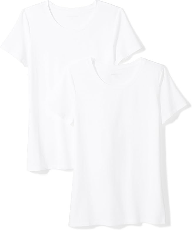 Women's 2-Pack Classic-Fit Short-Sleeve Crewneck T-Shirt | Amazon (US)
