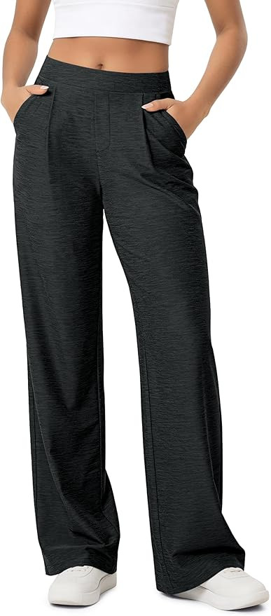 ODODOS Women's Wide Leg Trousers - Ultra Soft odSTRATUM Tech High Waisted Casual Work Pants with ... | Amazon (US)