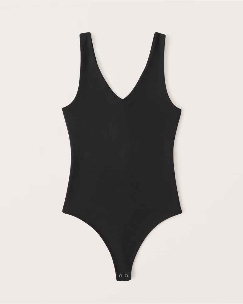 Double-Layered Seamless Fabric V-Neck Bodysuit | Abercrombie & Fitch (US)